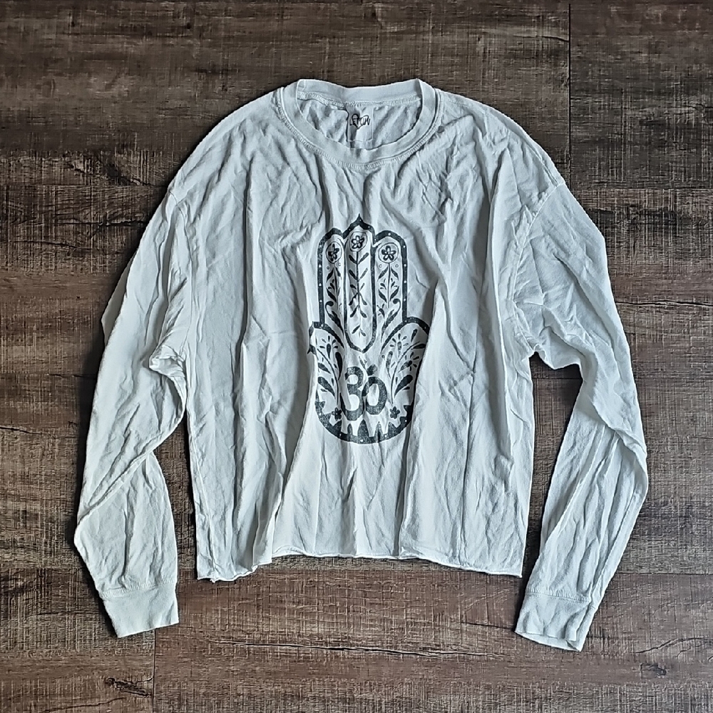 Let Luv - White Graphic Long Sleeve Shirt